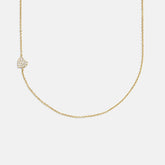 18K Gold Asymmetrical Heart Necklace - Heart