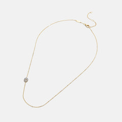 18K Gold Asymmetrical Evil Eye Necklace - Evil Eye