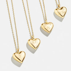 14K Gold Custom Bubble Heart Necklace - 14K Gold
