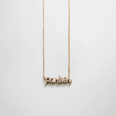 14K Gold Custom Nameplate Necklace - Mini Script