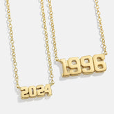 14K Gold Varsity Font Custom Number Necklace - Varsity Font Numbers