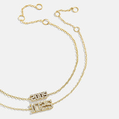 14K Gold Varsity Font Custom Number Bracelet - Varsity Font Numbers