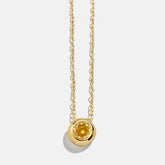 14K Gold Birthstone Pendant Necklace - Topaz