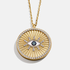 18K Gold Evil Eye Reversible Pendant Necklace - Evil Eye