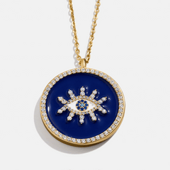 18K Gold Evil Eye Reversible Pendant Necklace - Evil Eye