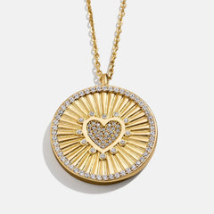 18K Gold Heart Reversible Pendant Necklace - Heart