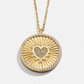 18K Gold Heart Reversible Pendant Necklace - Heart