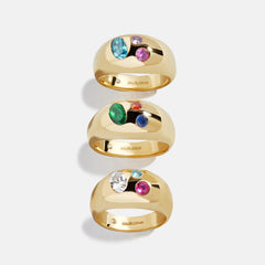 14K Gold Custom Birthstone Ring - Gold