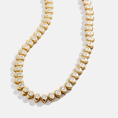 18K Gold Geraldine Tennis Necklace - Gold/Pavé