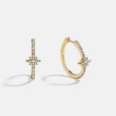 Astra Celestial Hoop Earrings - Gold/Pavé