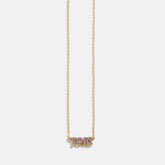 14K Gold Birthstone Custom Nameplate Necklace - Amethyst