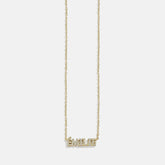 14K Gold Birthstone Custom Nameplate Necklace - Crystal
