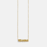 14K Gold Birthstone Custom Nameplate Necklace - Peridot