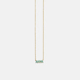 14K Gold Semi-Precious Custom Nameplate Necklace - Turquoise