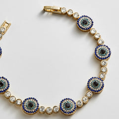 Amalie Evil Eye On Repeat Tennis Bracelet - On Repeat Evil Eye