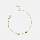 14K Gold Initial Birthstone Custom Bracelet - Peridot