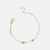 14K Gold Initial Birthstone Custom Bracelet - Topaz