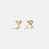 14K Gold Sports Delicate Stud - Lacrosse