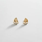 14K Gold Just For Fun Earrings - Sailboat