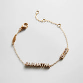 14K Gold/Pavé Custom Block Multi Name Bracelet - 2 Names