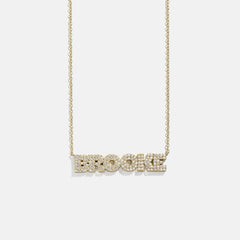 14K Gold Custom Nameplate Necklace - Bold