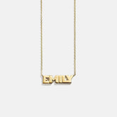 14K Gold Custom Nameplate Necklace - Bold
