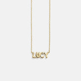 14K Gold Custom Nameplate Necklace - Bubble