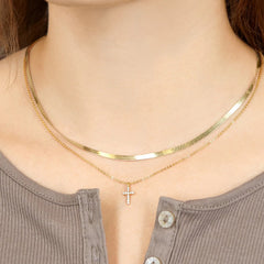 Agape 14K Gold Necklace - Gold/Pavé