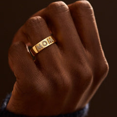 14K Gold Custom Block Ring - 14K Gold