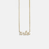 14K Gold Custom Nameplate Necklace - Script