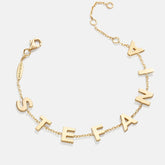14K Gold Custom Spaced Letter Name Bracelet - 14K Gold