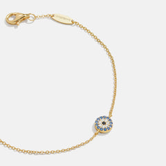 18K Gold Evil Eye Bracelet - Pavé Evil Eye