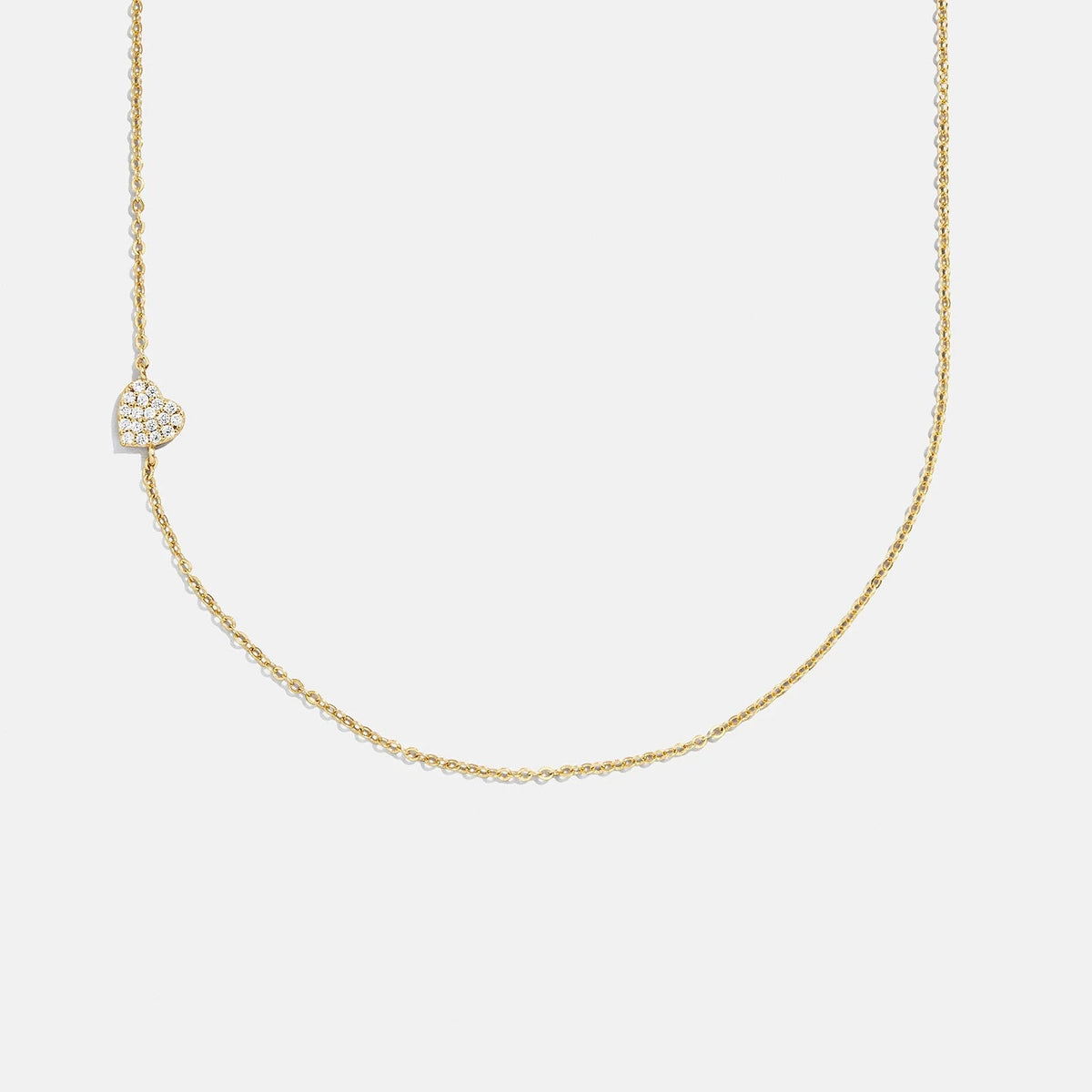 18K Gold Asymmetrical Heart Necklace - Heart