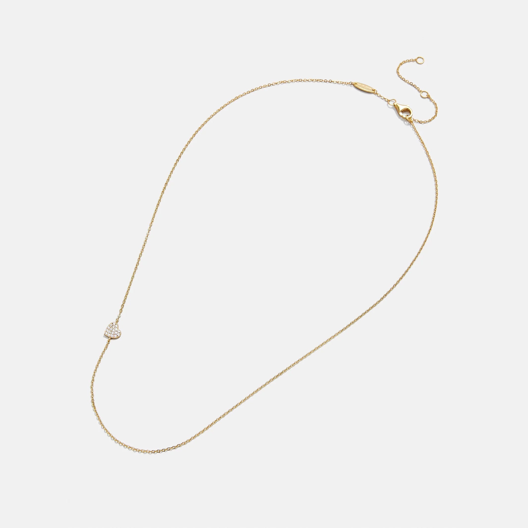 18K Gold Asymmetrical Heart Necklace - Heart