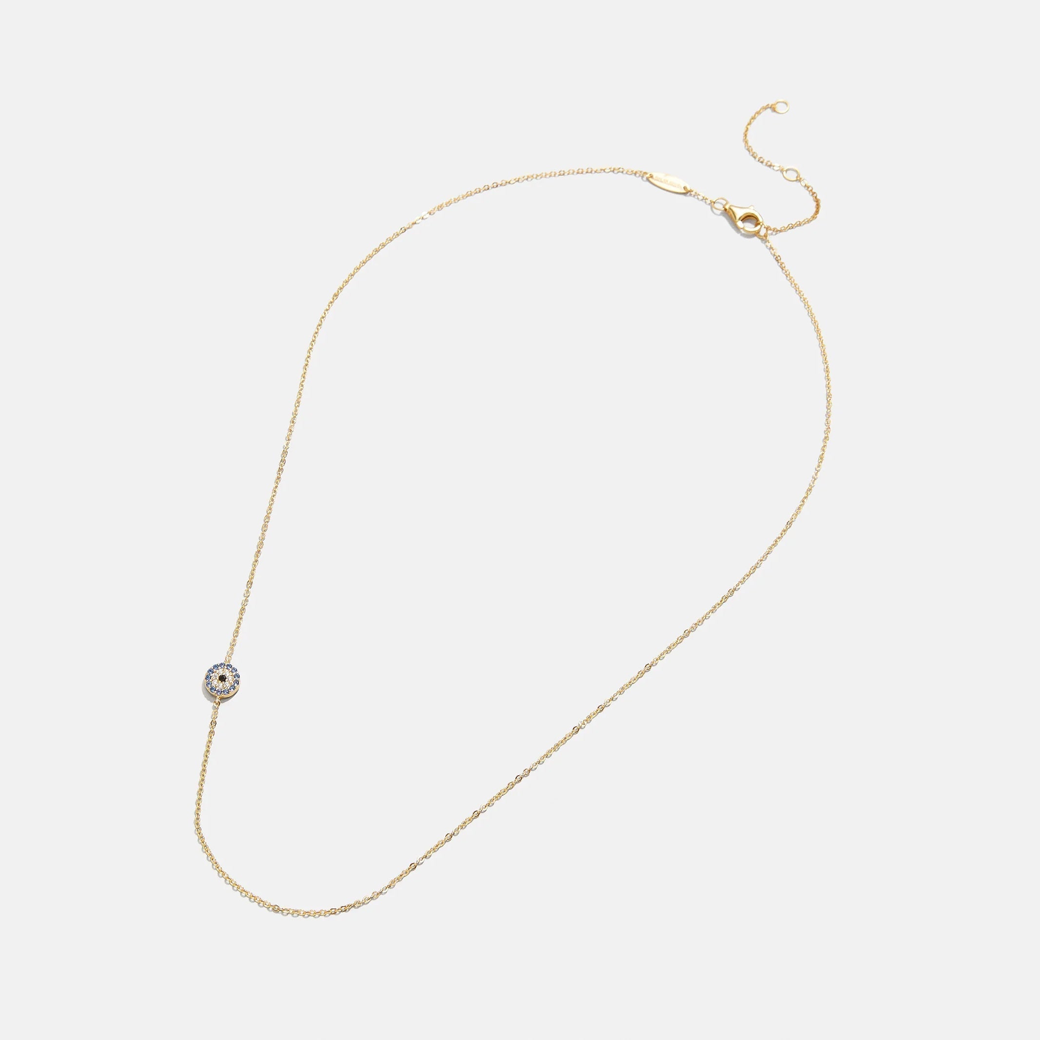 18K Gold Asymmetrical Evil Eye Necklace - Evil Eye