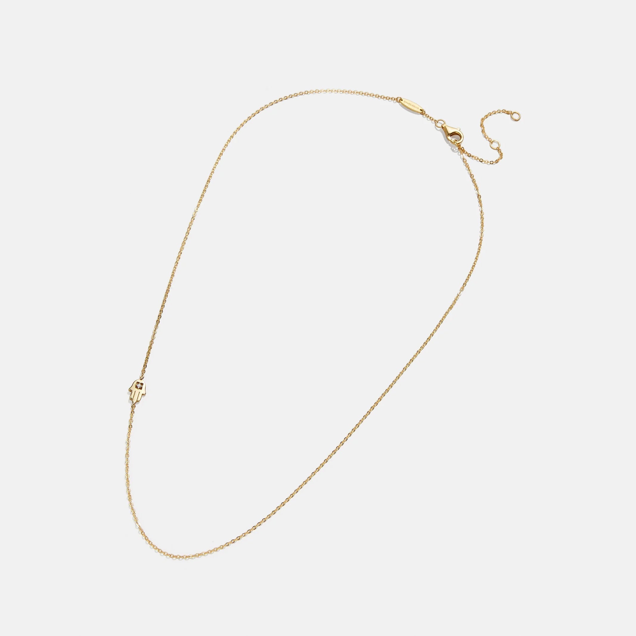 18K Gold Asymmetrical Hamsa Necklace - Hamsa