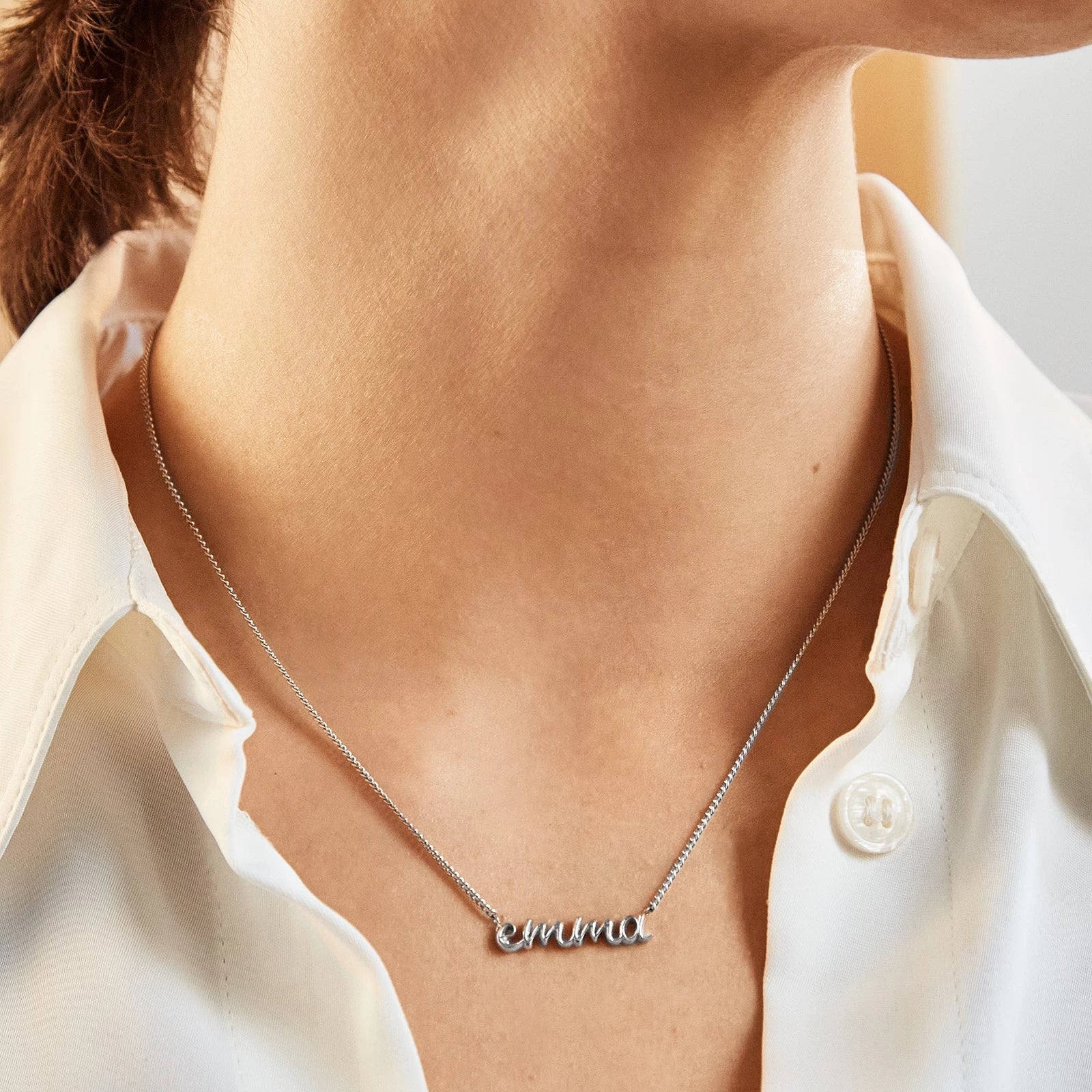 14K Gold Custom Nameplate Necklace - 3D Script