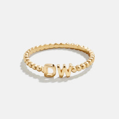14K Gold Custom Initial Ring - Gold
