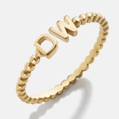 14K Gold Custom Initial Ring - Gold