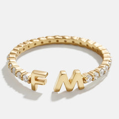 14K Gold Custom Initial Ring - Gold