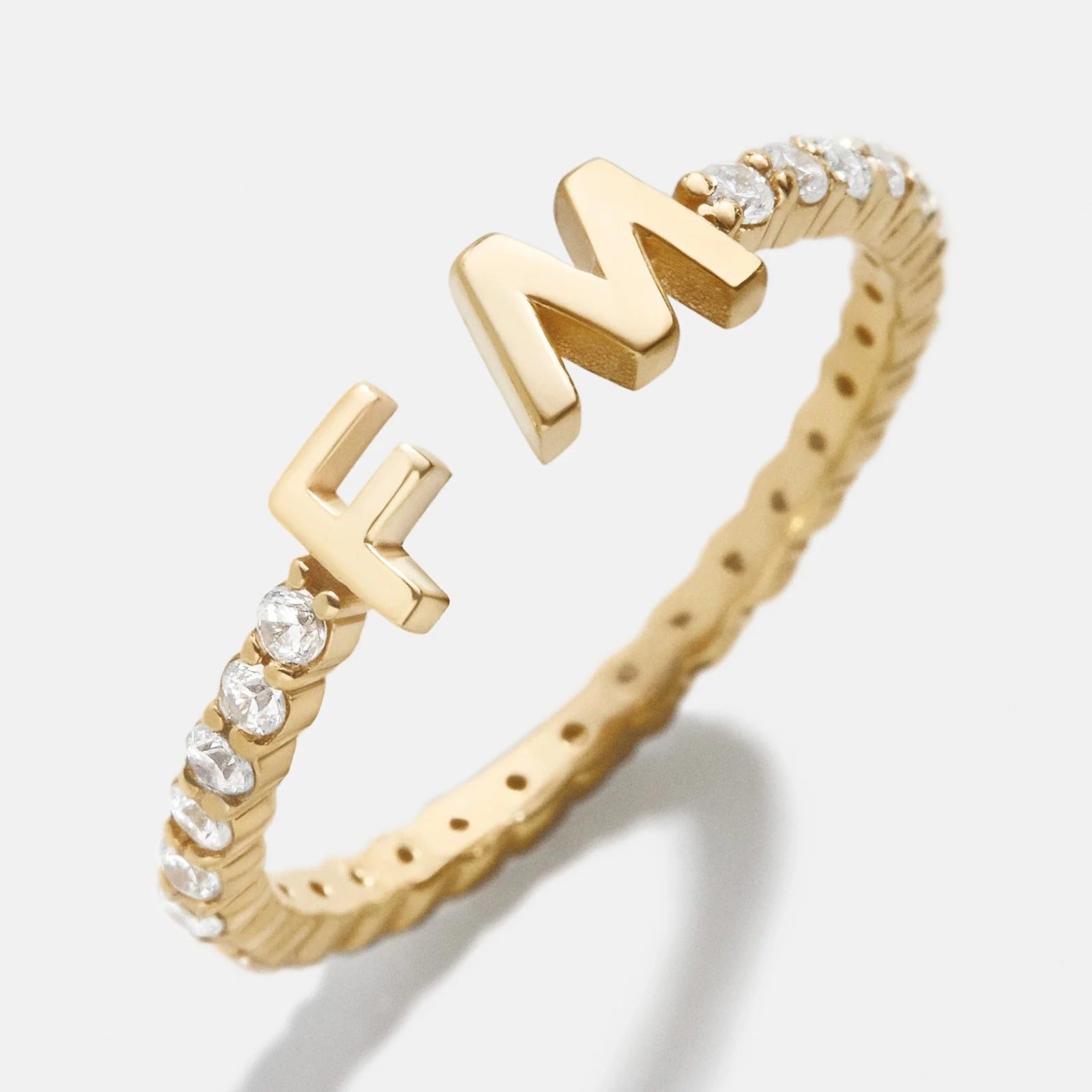 14K Gold Custom Initial Ring - Gold