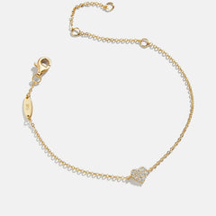 18K Gold Heart Bracelet - Heart