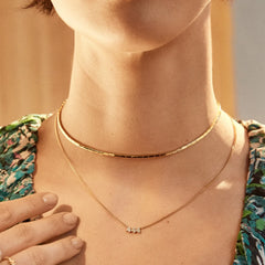 14K Gold Angel Number Custom Nameplate Necklace - Gold