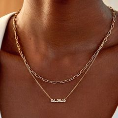 14K Gold Pavé Custom Number Necklace - 14K Gold. Pavé Cubic Zirconia Stones