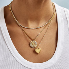 14K Gold Custom Bubble Heart Necklace - 14K Gold