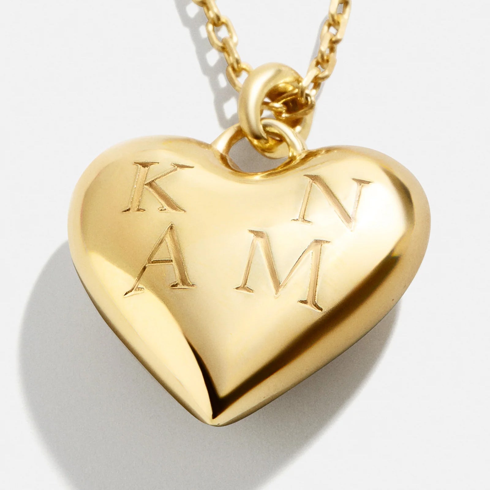 14K Gold Custom Bubble Heart Necklace - 14K Gold
