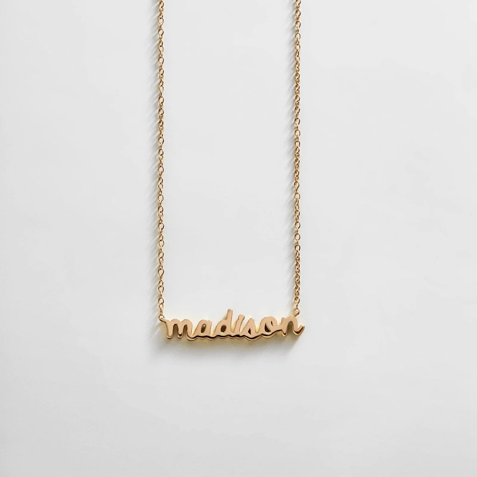 14K Gold Custom Nameplate Necklace - Mini Script