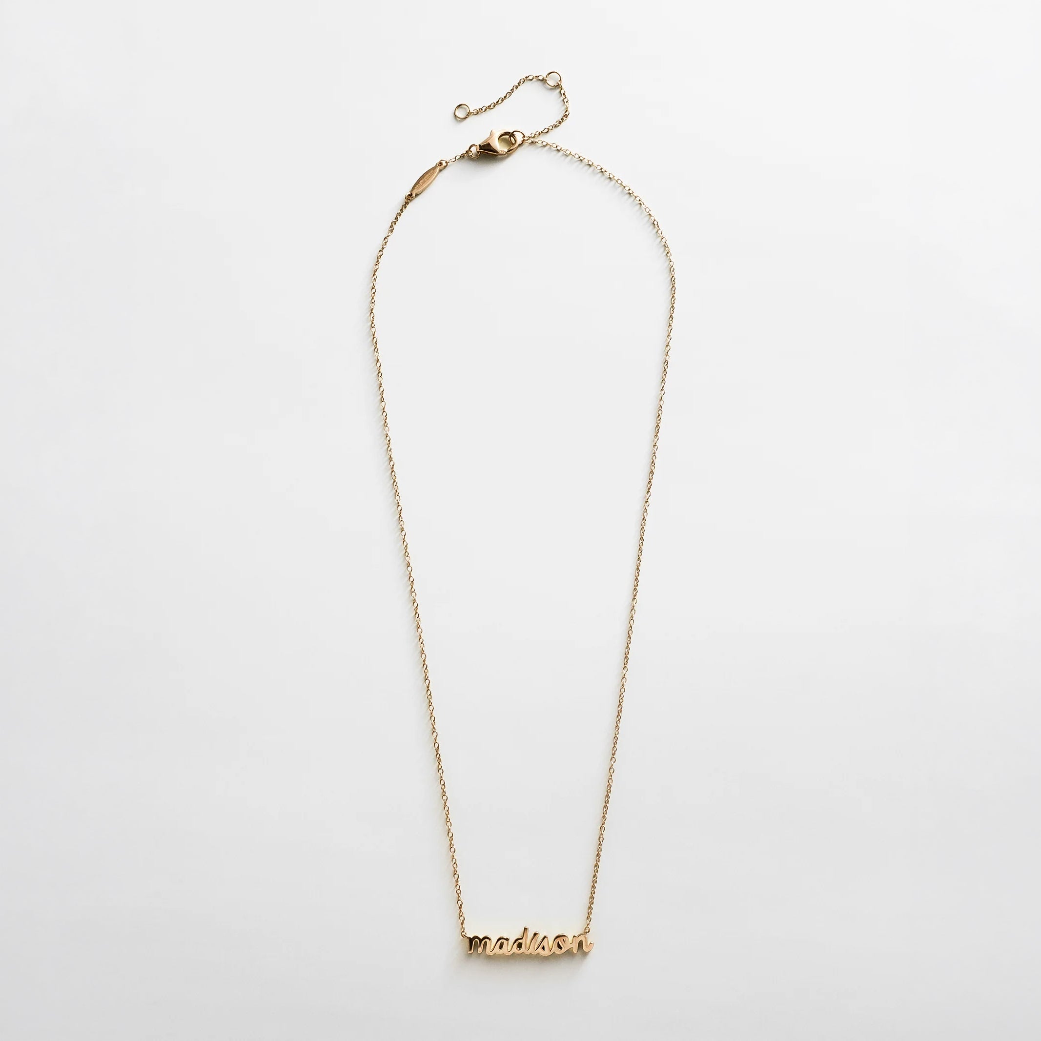 14K Gold Custom Nameplate Necklace - Mini Script