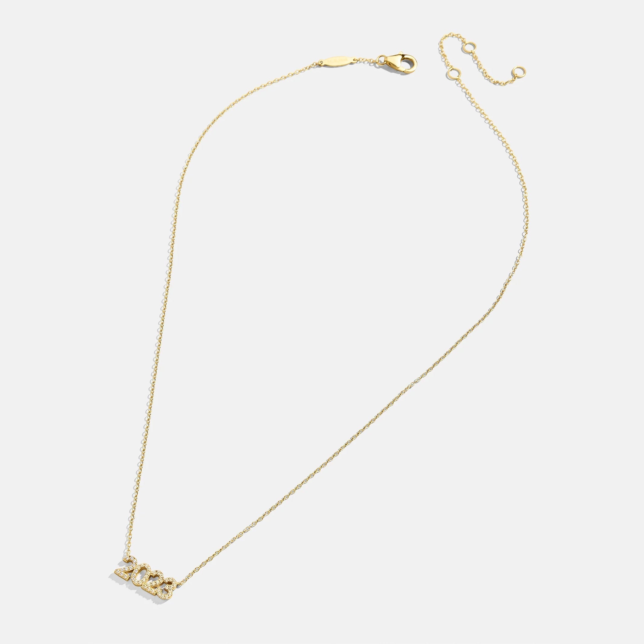 14K Gold Block Font Custom Number Necklace - Block Font Numbers