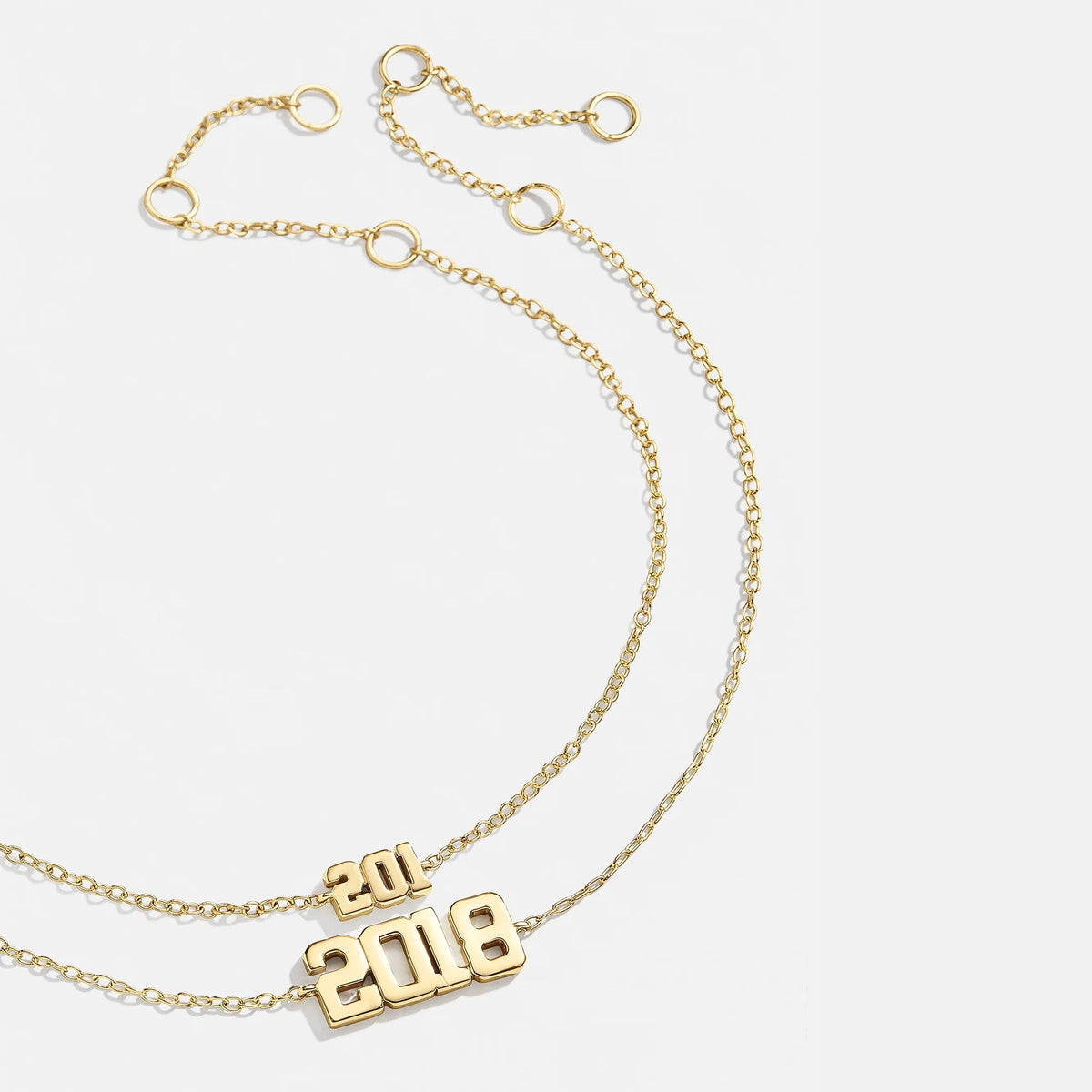 14K Gold Varsity Font Custom Number Bracelet - Varsity Font Numbers